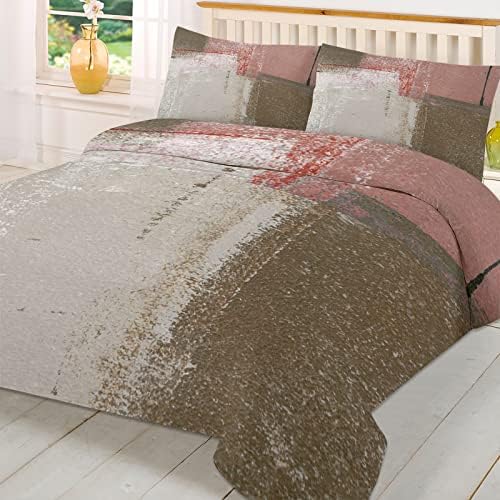 OComster California King Duvet Cover Set 3 Piece Geometric Art Pillow Shams