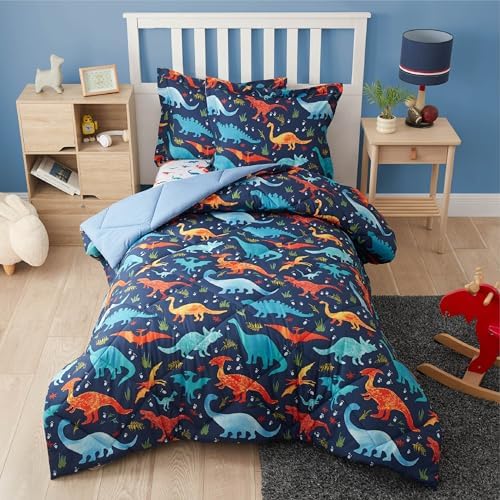 PPOLCA Queen Dinosaur Kids Comforter Set - 3 Pieces Super Soft and Lightweight