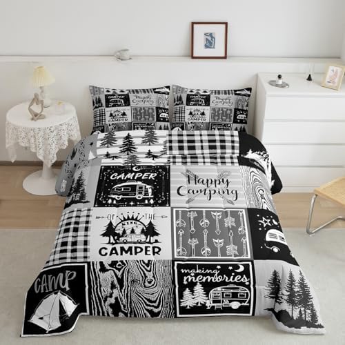 Erosebridal Queen Plaid Comforter Set with Pillow Cases