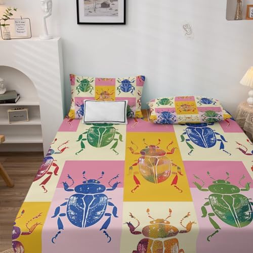 Fizzenobia Bug Sheets Twin XL Set - Kids Bedding Decor