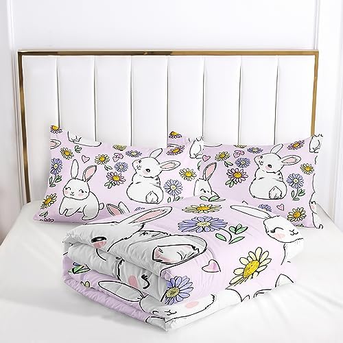 AILONEN Rabbit Comforter Set Twin Size