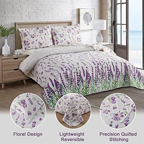 ARL HOME Queen Size Floral Quilt Set Reversible