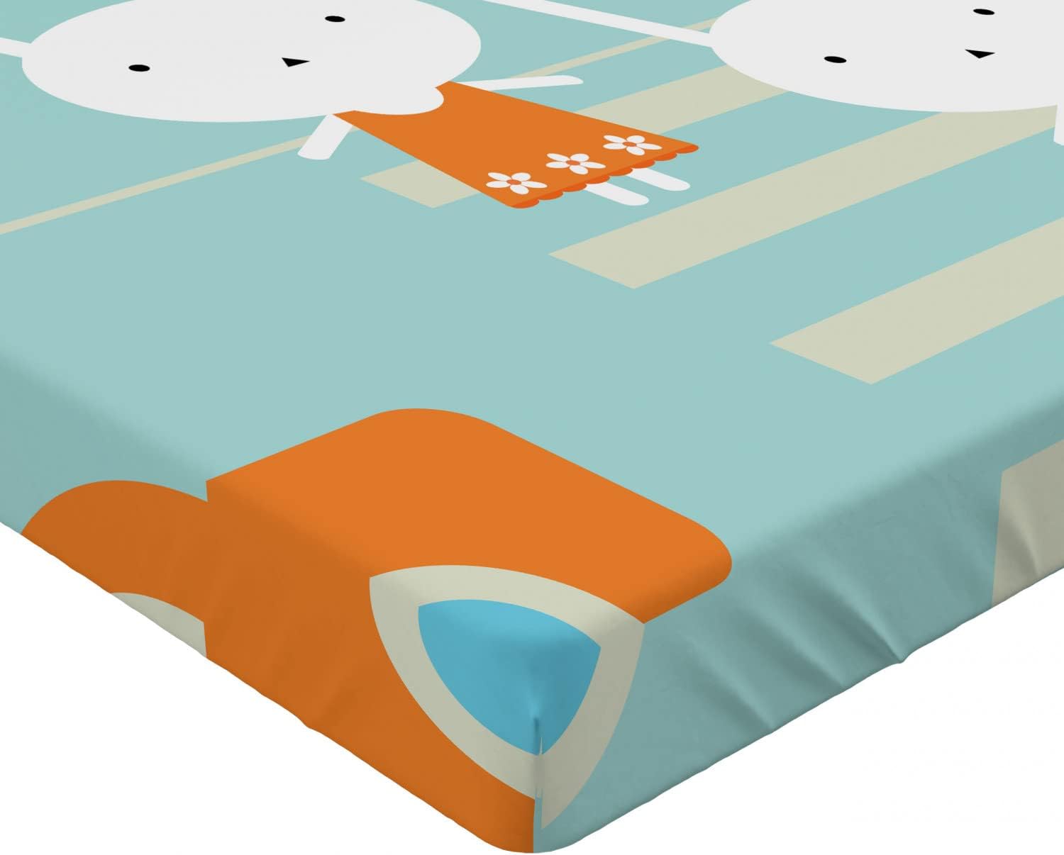 Ambesonne Bunny Fitted Sheet Traffic Rules
