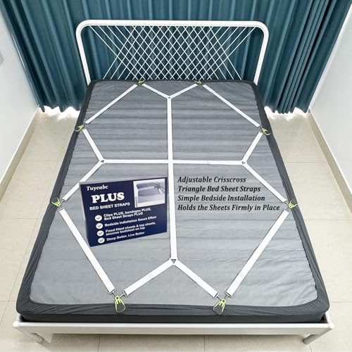 Tuyeabc Bed Sheet Straps PLUS for Twin Queen King Mattress 1