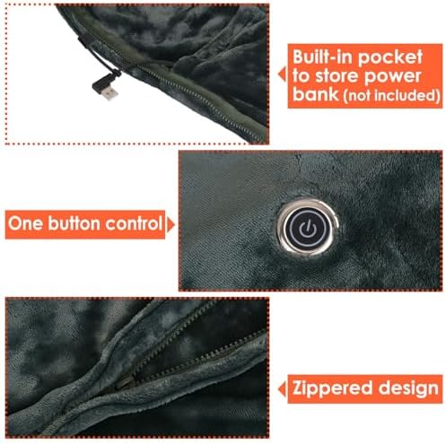 Moclever USB Heated Shawl with Zipper for Home Office 1