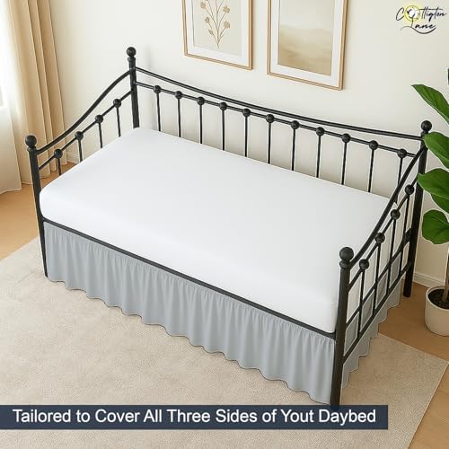 Cottington Lane Daybed Skirt Twin Light Grey 18 Inch Drop