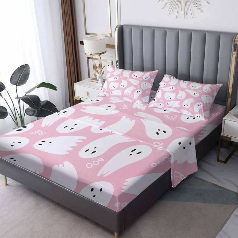 Spooky Ghost Sheet Set for Kids - California King