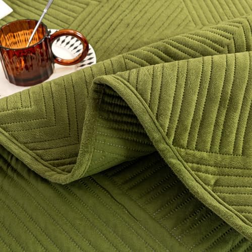 JiaPoem Quilt Set Bedspread - Lightweight Microfiber Coin Pattern 3 Piece