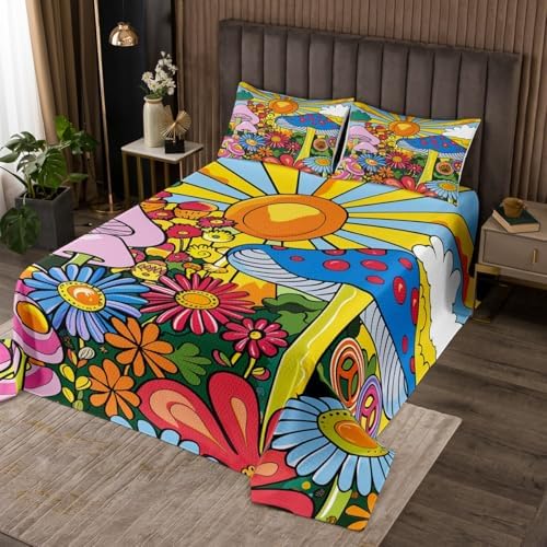 Erosebridal Kawaii Mushroom Quilt Set