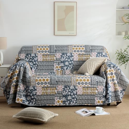 Mybedsoul Dark Grey Plaid Quilt Set King Size