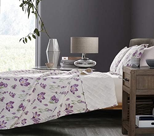 ARL HOME Queen Size Floral Quilt Set Reversible
