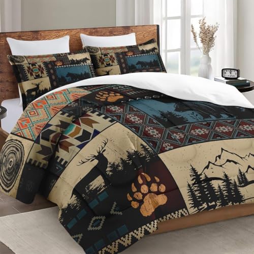 WeCozy Twin Comforter Set with Pillowcase Black White Abstract Animal Print