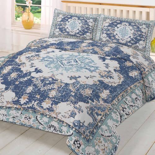 ZOE GARDEN Southwestern Blue Duvet Cover Set Queen 3Pcs