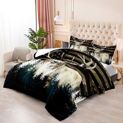 Ntlfup Deer Camo Comforter Set for Kids Teens 1