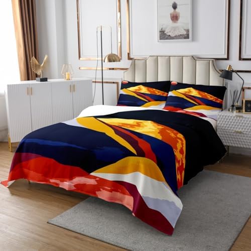 Erosebridal Mid Century Modern Moon Print Coverlet Set