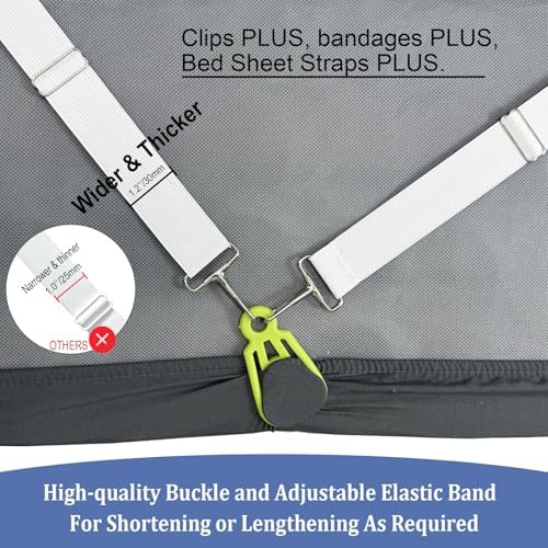 Tuyeabc Bed Sheet Straps PLUS for Twin Queen King Mattress 1