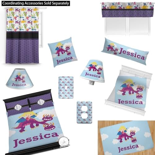 Personalized Girl Flying on a Dragon Comforter Set Twin XL