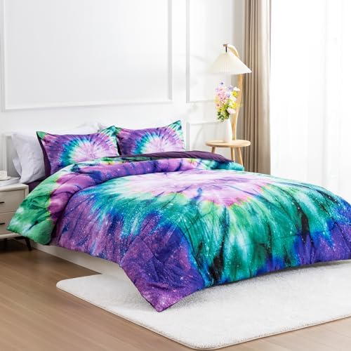 A Nice Night Galaxy Tie Dye Comforter Set for Twin