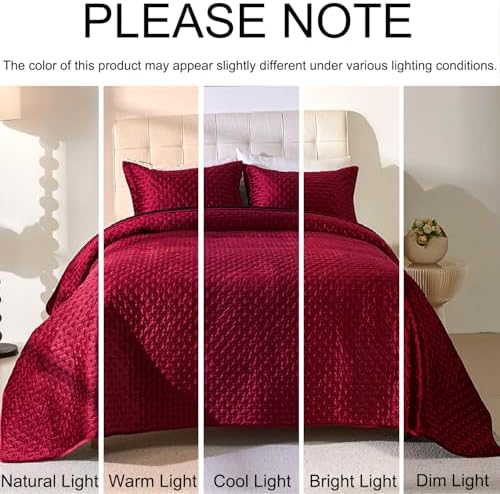 Cmfshape Velvet Quilt Set Queen Size Reversible 1