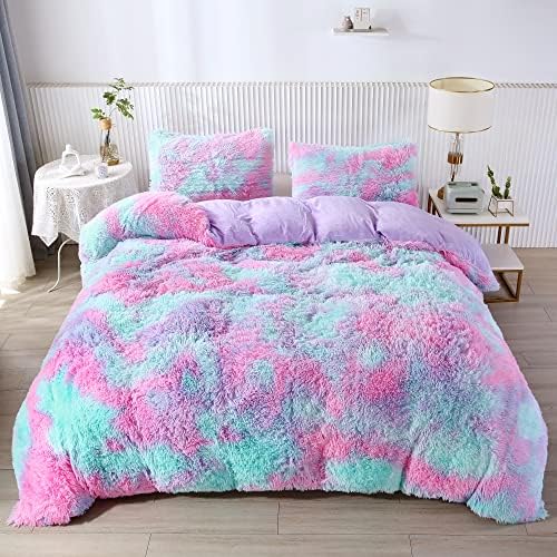 RYNGHIPY Purple Tie Dye Duvet Cover Set Twin Size 1
