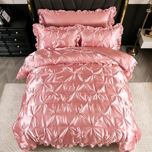 Bedbay Pink Satin Comforter Set 4 Pcs Luxury