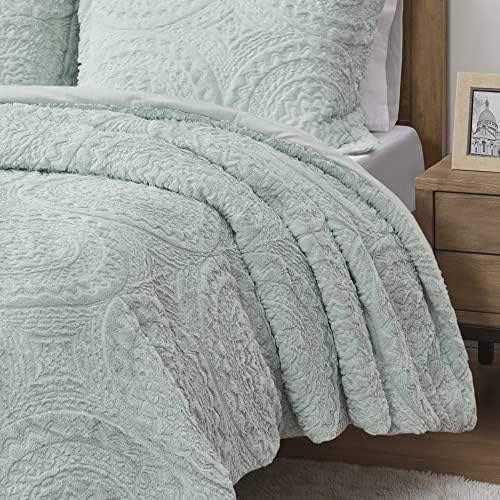 Madison Park Arya Plush Comforter Set Aqua 2 Piece 1