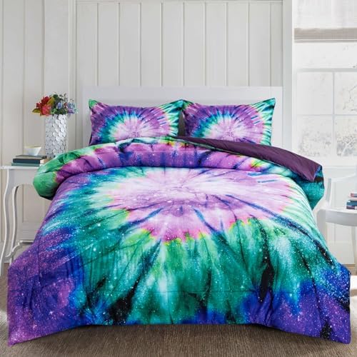 A Nice Night Galaxy Tie Dye Comforter Set for Twin