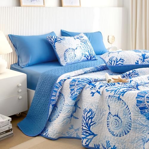 Wake In Cloud Coastal Quilt Set Nautical Themed 3 Piece TwinTwin XL