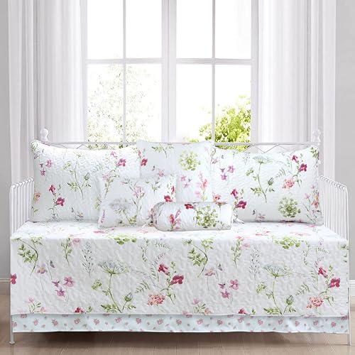 Cozy Line Azalea Floral Reversible Quilt Set 7-Piece Daybed Cover