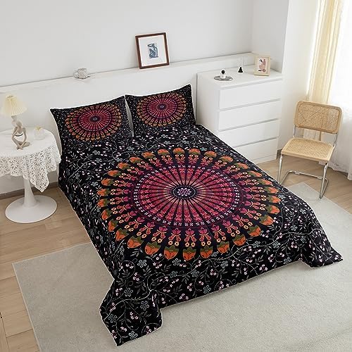 Feelyou Boho Mandala Comforter Set Twin Size