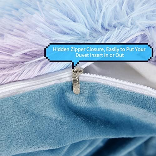 RYNGHIPY Fuzzy Faux Fur Duvet Cover Set Twin Size