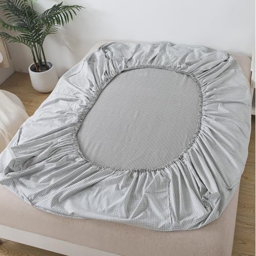 FADFAY Cal King Black Plaid 100 Cotton Sheet Set
