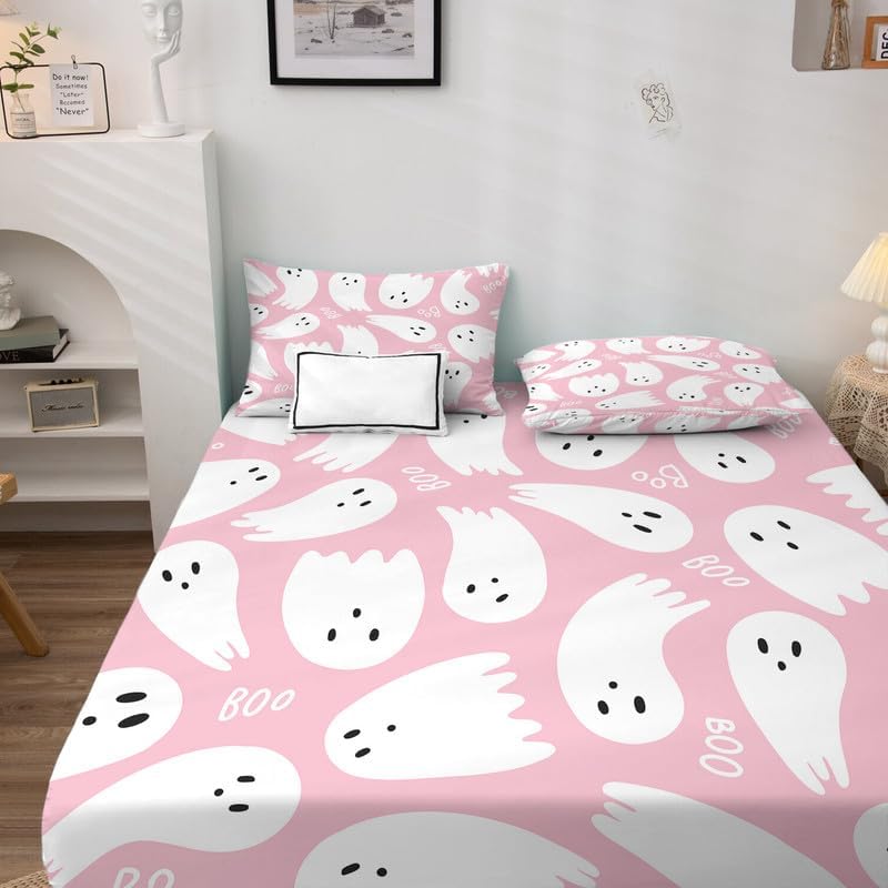 Spooky Ghost Sheet Set for Kids - California King