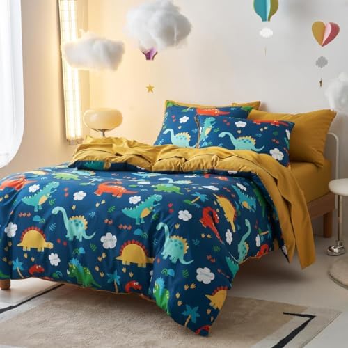 Wake In Cloud Dinosaur Bedding Set for Boys Twin Size