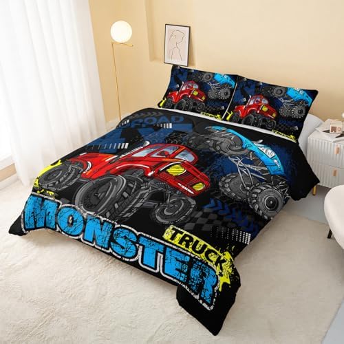 QOOMO Truck Comforter Set for Kids Twin Size