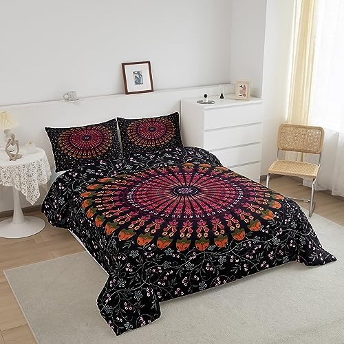 Feelyou Boho Mandala Comforter Set Twin Size