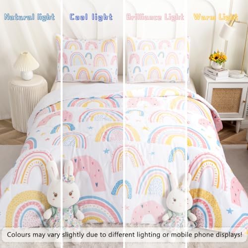 BEDMUST Rainbow Queen Comforter Set 3 Piece