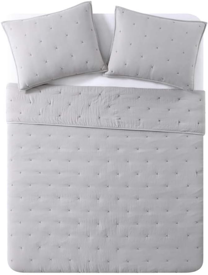 BOURINA 3-Piece Oversized King Quilt Set with Star Embroidery 1