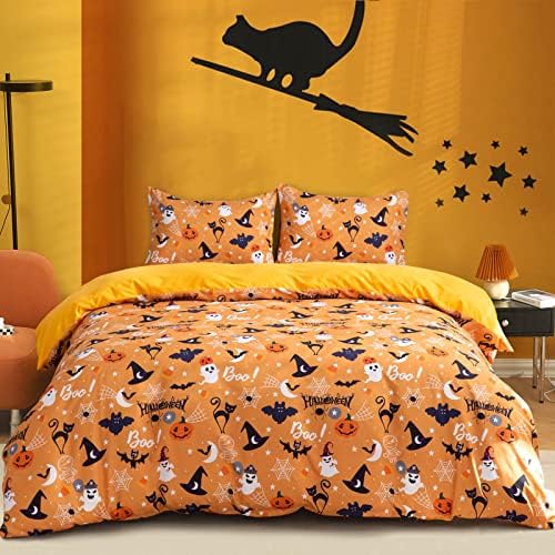 Luxudecor Halloween Duvet Cover Set Queen Size 1