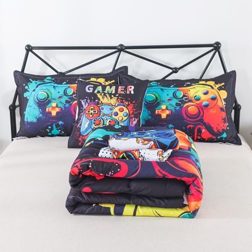 ADASMILE A S Gaming Comforter Set for Kids 6 Piece