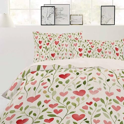 Valentines Day Bed Duvet Cover Queen Set 3 Piece