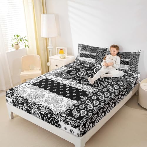 Castle Fairy Paisley Floral Fitted Sheets Twin Set 2Pcs