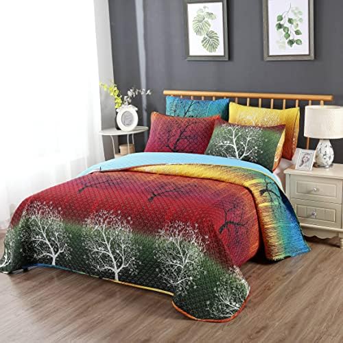 Swanson Beddings Rainbow Tree Quilt Set Queen 1