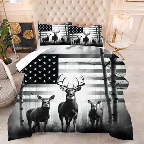 Kxry USA Flag Comforter Set Twin Size Quilt