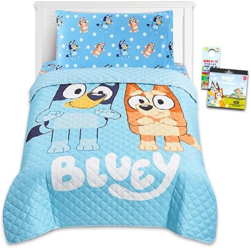 Bluey Bedding Set Twin - Includes Bedspread Sheets Pillowcase Stickers Decor
