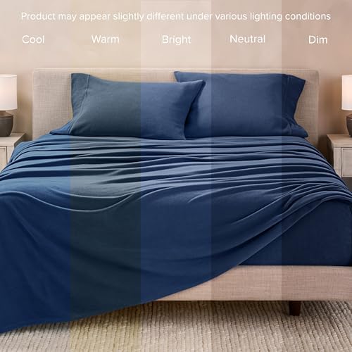 Bare Home Super Soft Fleece Sheet Set Twin XL Dark Blue