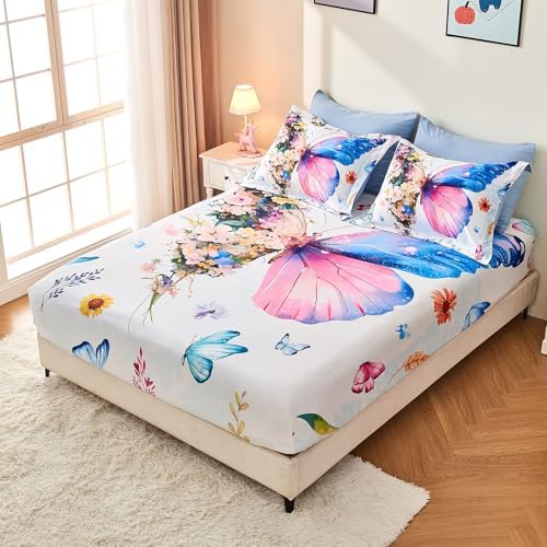 7 Piece Butterfly Comforter Set Twin Size
