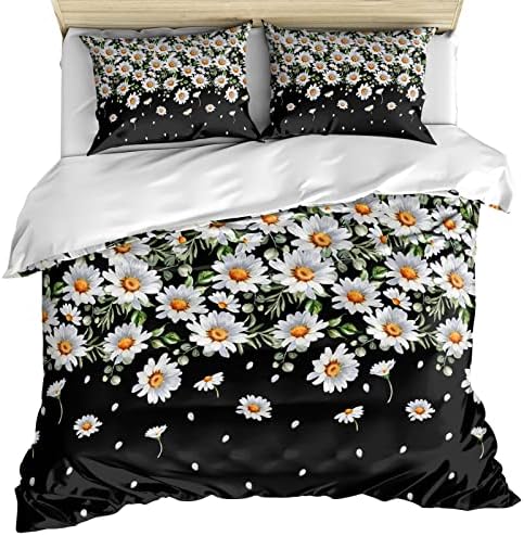 OComster California King Duvet Cover Set with Weeping Flowers Print