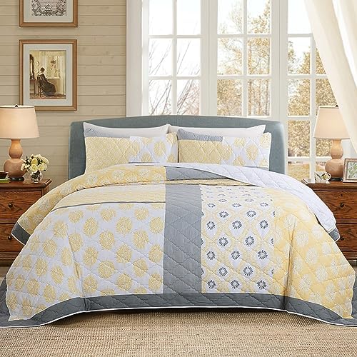 HOMBYS Oversized Plaid Patchwork Bedspread Set