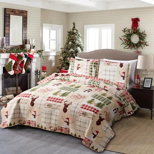 Jessy Home Christmas Quilt Set Twin Size